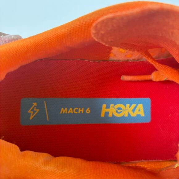 Hoka Mach 6 Orange Red Kids Running Shoes Sneakers 1147553 PYS Youth Size 4MD - Picture 10 of 12